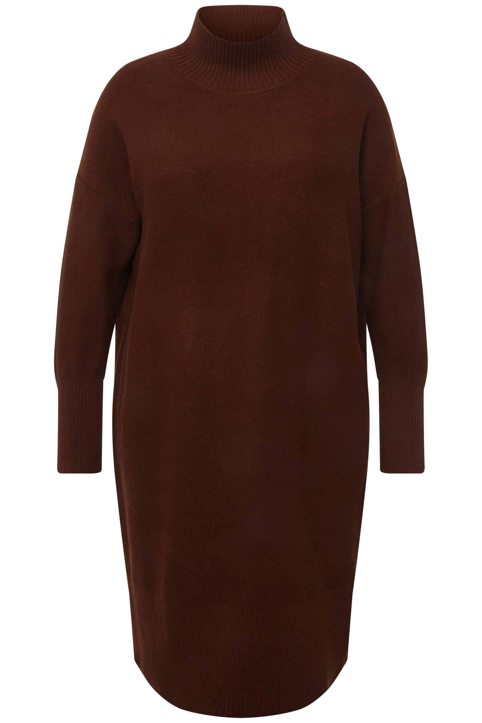 Ulla Popken Midikleid Strickkleid Oversized Stehkragen Langarm Midikleid günstig online kaufen