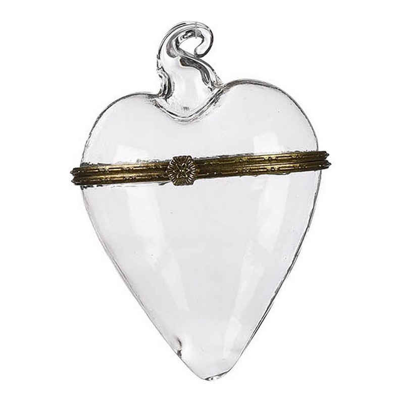 Depot Baumbehang »Glas-Baumschmuck Herz Medaillon« (Packung, 1 Stück Glas-Baumschmuck), aus Eisen, Glas, Ø 7 Zentimeter