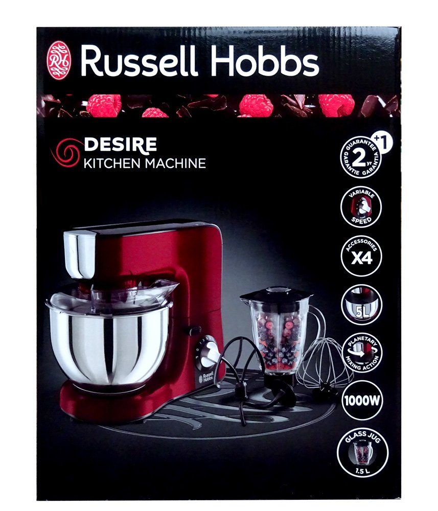 Desire mit Edelstahl-Rührschüssel Küchenmaschine l HOBBS 23480-56, RUSSELL Fassungsvermögen 5