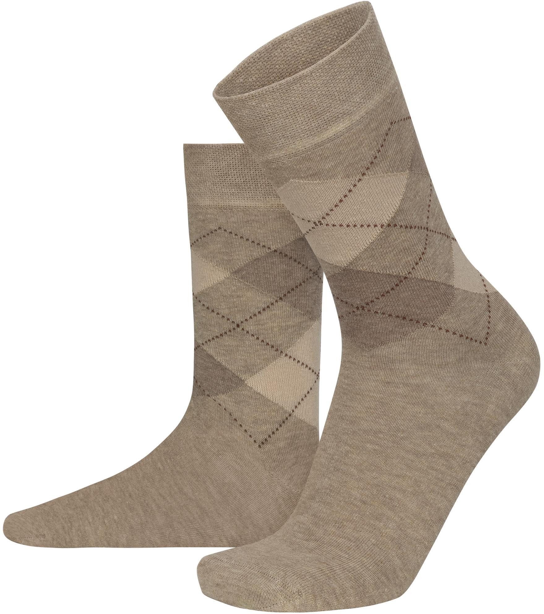 normani Basicsocken 6 Paar Herrensocken Camel (6er-Set, 6 Paar) handgekettelte Fußspitze