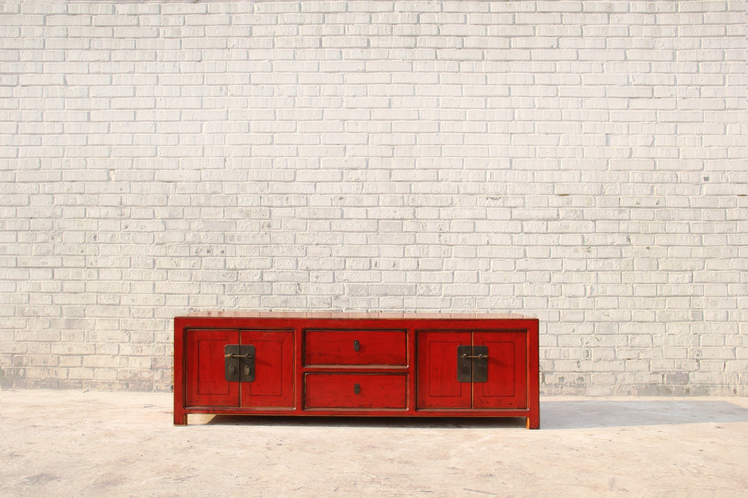 Luxury-Park-Direct Kommode China Lowboard aus massivem Naturholz
