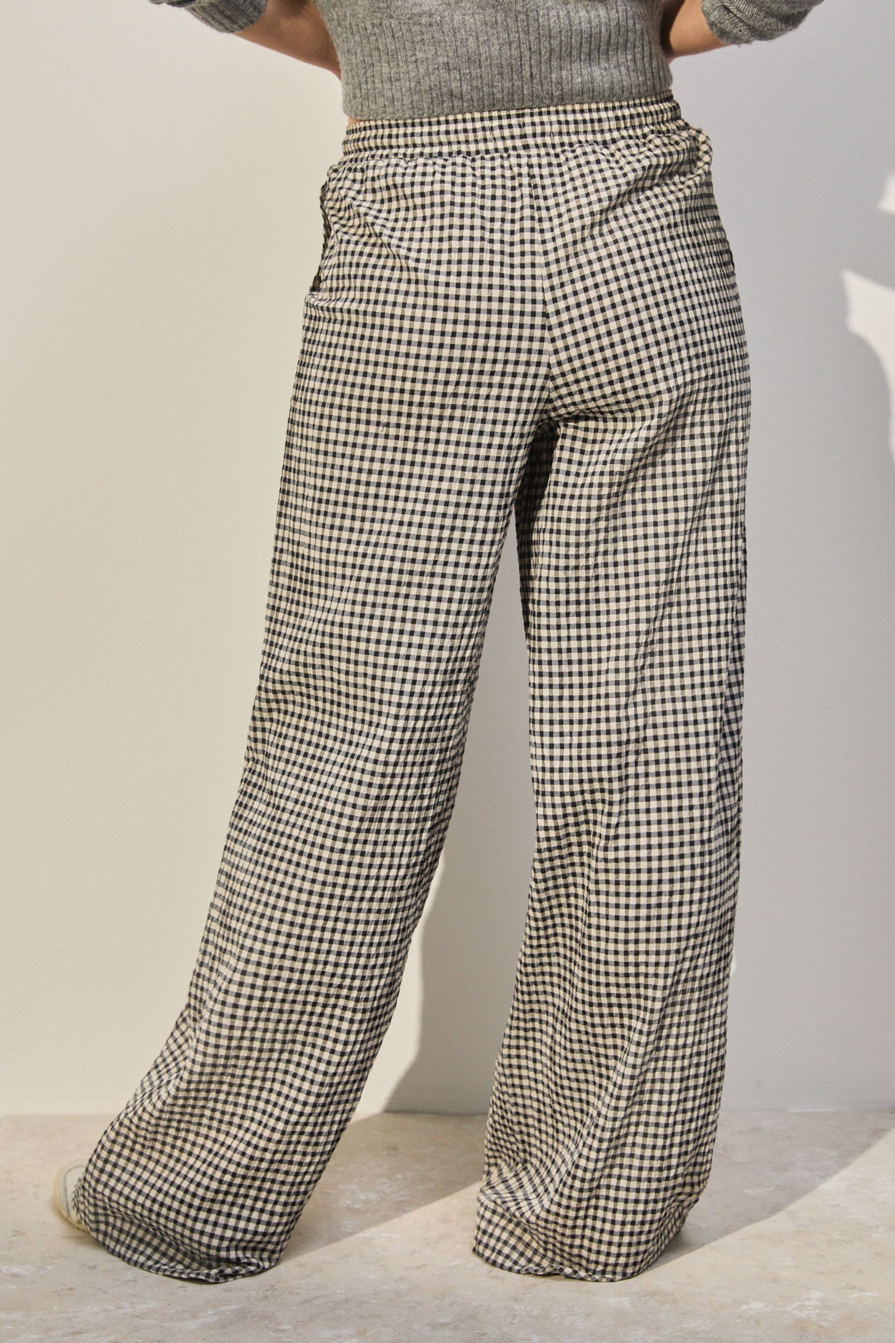 Next Palazzohose Strukturierte Hose mit weitem günstig online kaufen