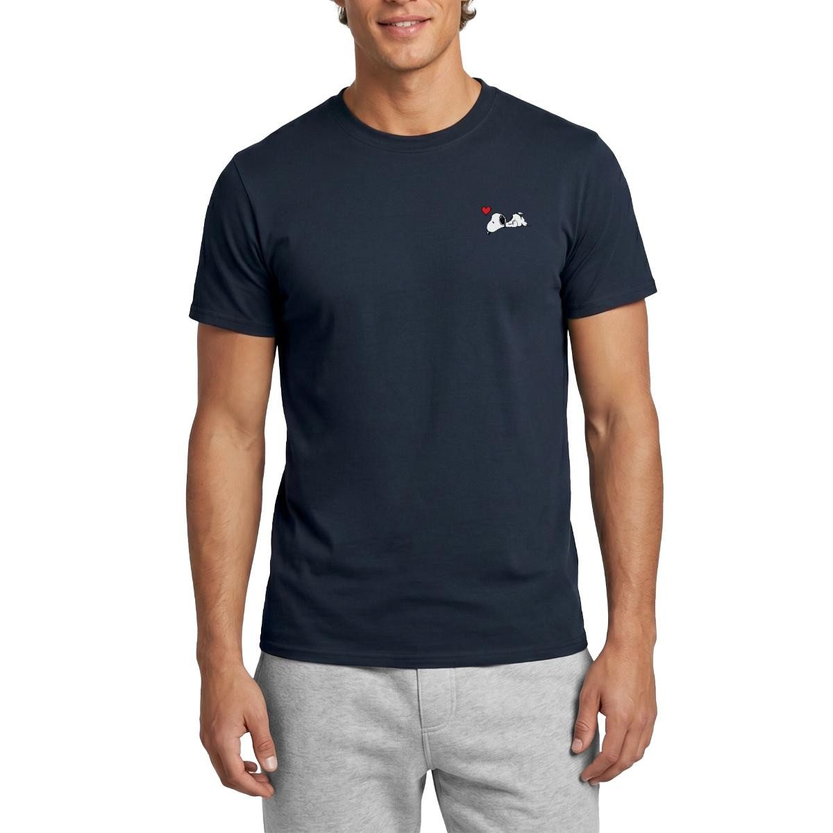 Spreadshirt T-Shirt Peanuts Snoopy Herz Brustmotiv Männer T-Shirt (1-tlg)