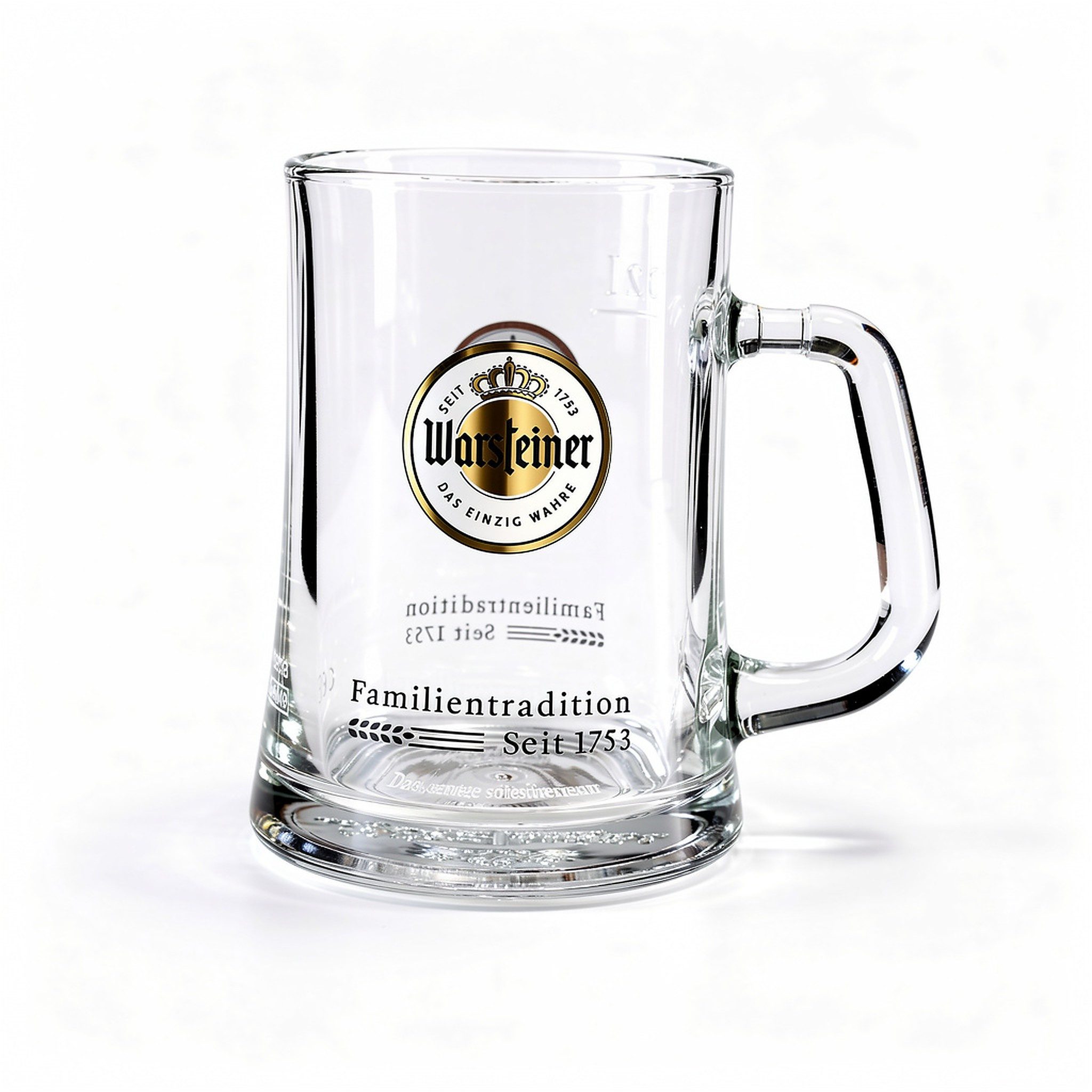 Warsteiner Bierglas Glaskrug / Bierkrug 0,2 l (Eichstrich) – 6er‑Set, Glas, mit Henkel, 6-tlg.