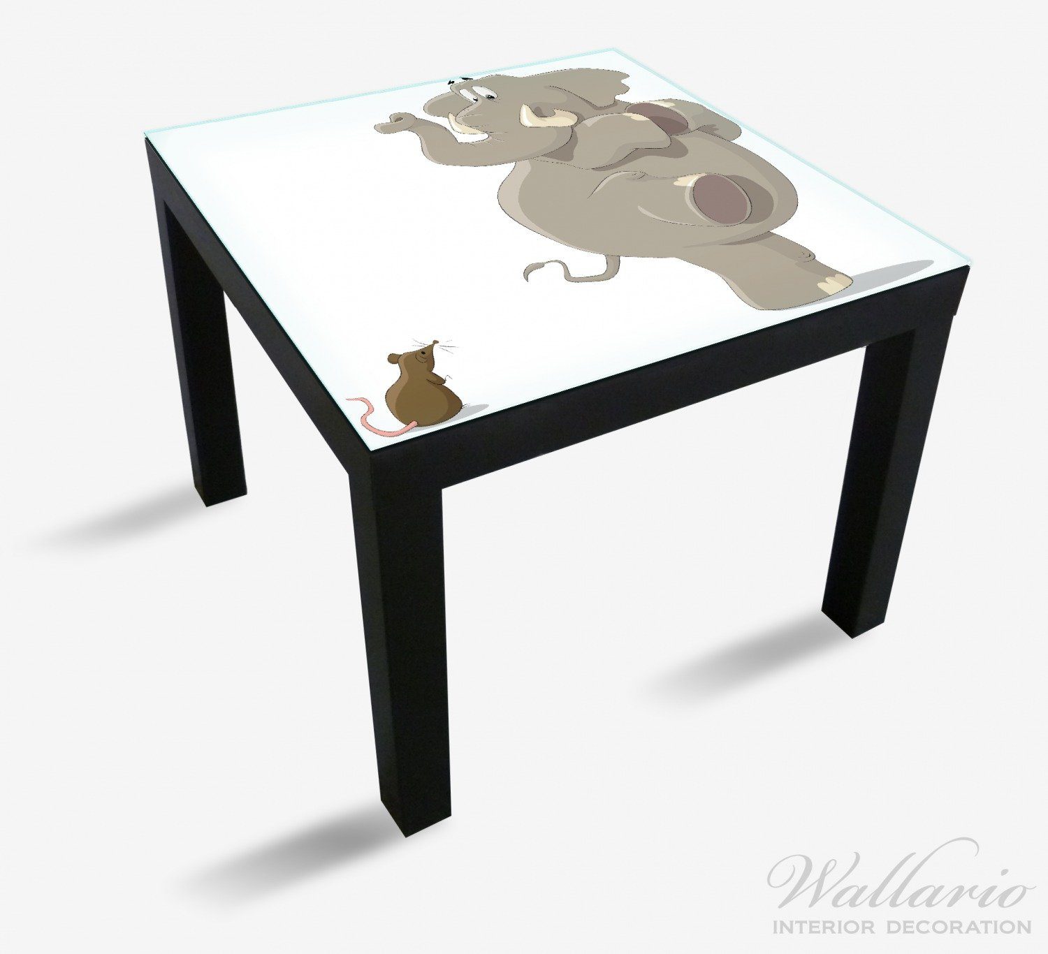 (1 Elefant für Maus Wallario Ikea Tischplatte vor erschrickt Lack Tisch St), geeignet