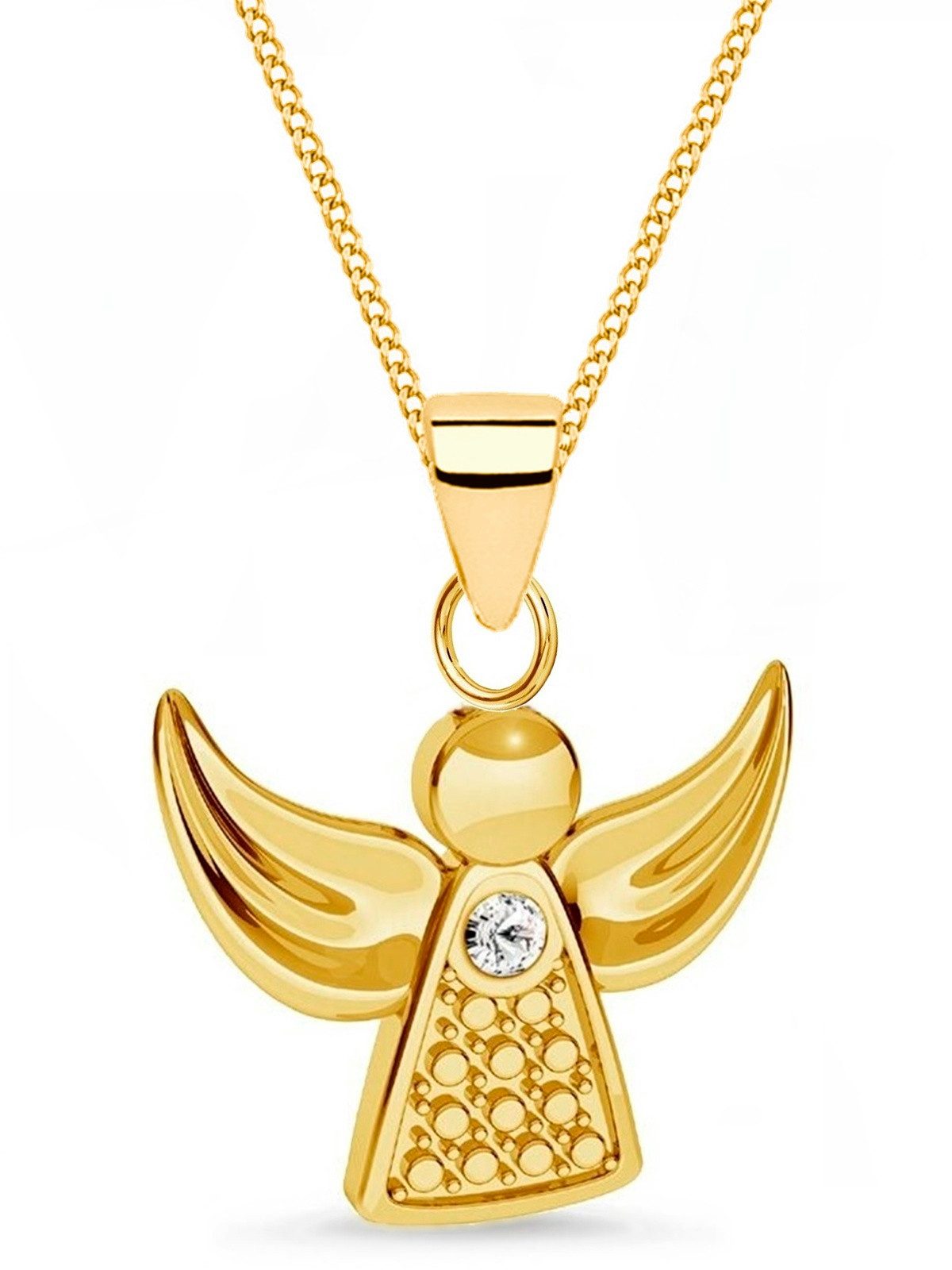 Goldene Hufeisen Goldketten-Set Engel Halskette Goldkette mit Zirkonia Schu günstig online kaufen