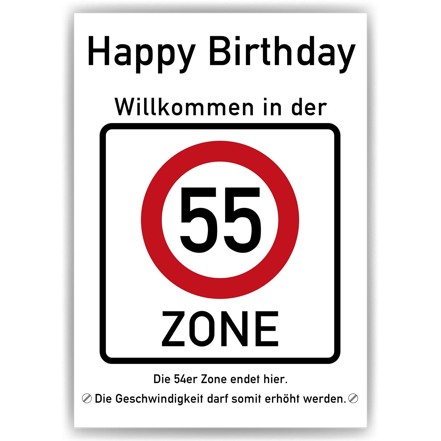 Tigerlino Poster 55. Geburtstag Geschenk Verkehrszeichen günstig online kaufen