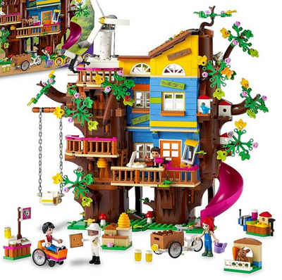 LEGO® Konstruktionsspielsteine Friends Freundschaftsbaumhaus mit 5 Mini-Puppen und Tier-Figur,Natur, (Geschenk Weihnachten, Geburtstag, Frauen Männer Kinder, 1114 St., Baukasten Erwachsene, Kinder Sale), Bausteine Konstruktionssteine, Bausatz, Spielzeug, Klemmbausteine