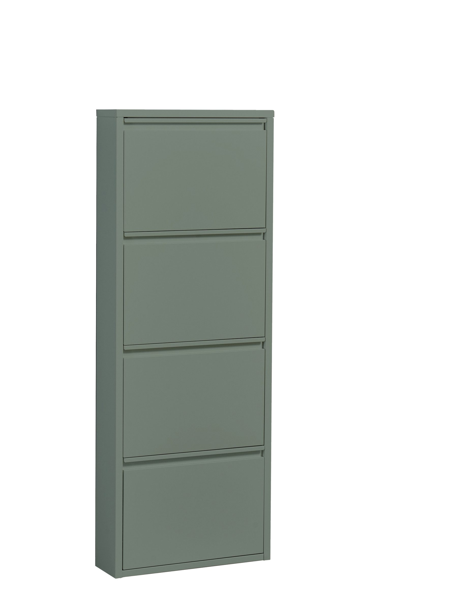 PREISBRECHER Schuhkipper Bert, 4 Klappen, 8 paar Schuhe, in salbei, Metall - 51x137x16cm (BxHxT)