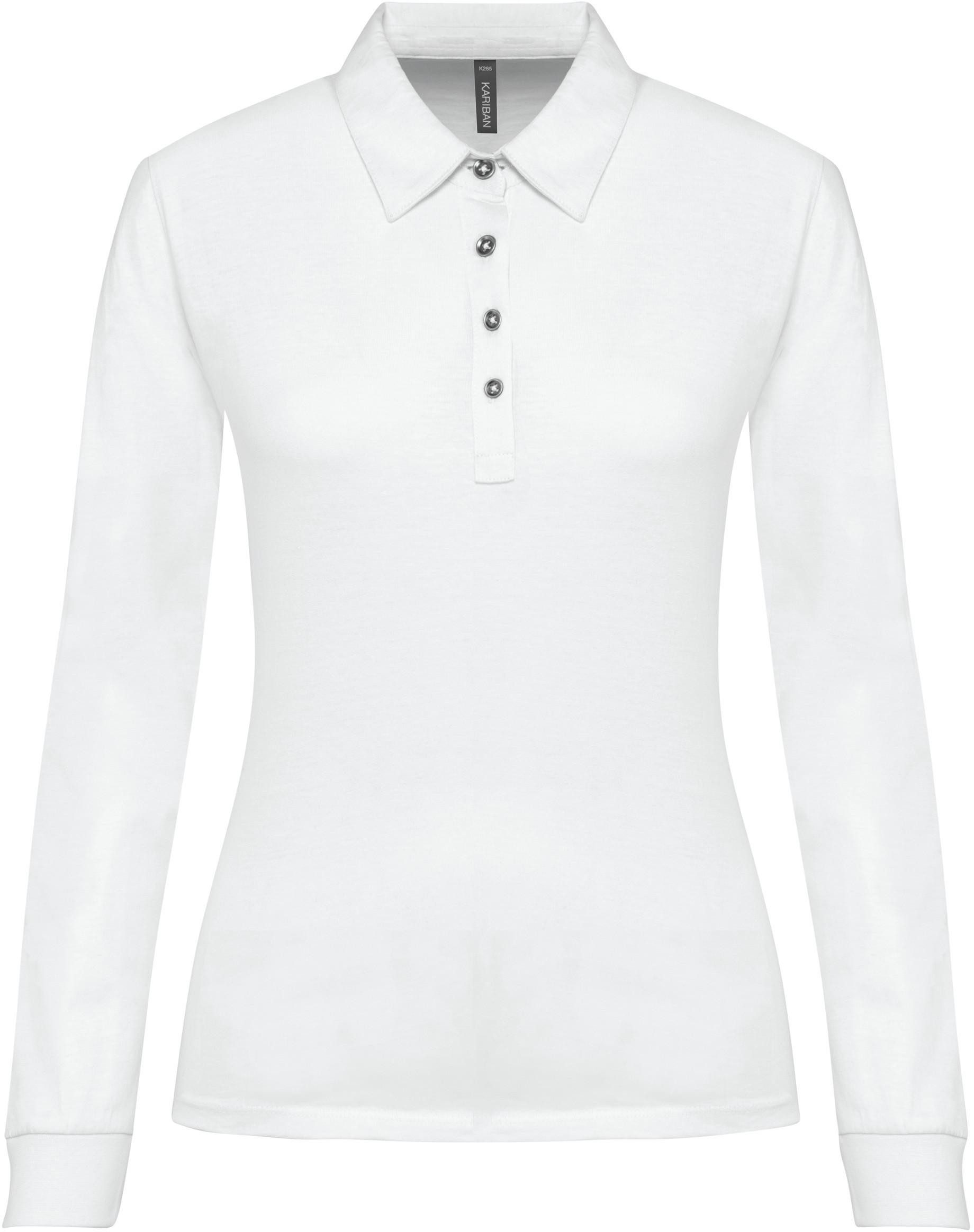 Langarm-Poloshirt Langarm-Polohemd für Damen aus Jersey