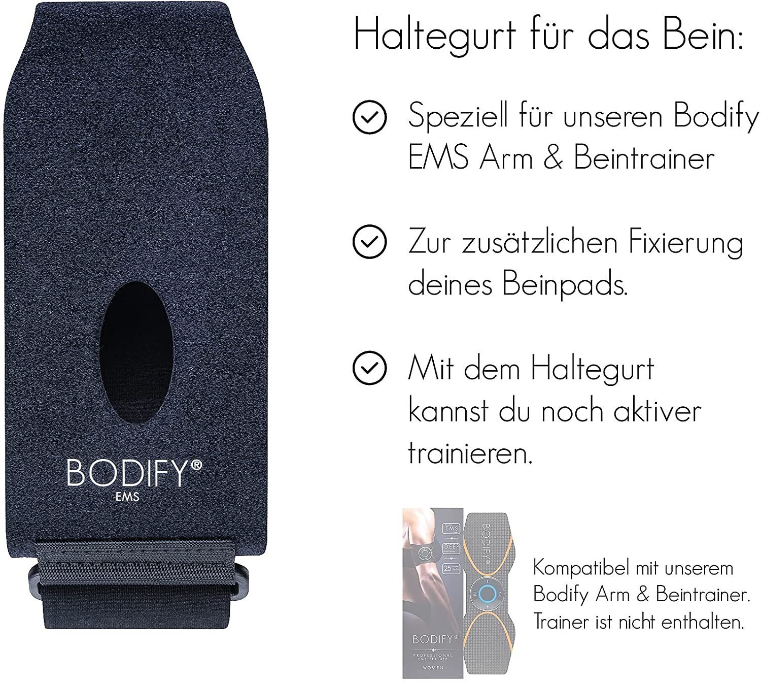 BODIFY EMS-Arm-Trainer - Haltegurt für EMS Arm & Beintrainer zur Fixierung (Ohne EMS Trainer)