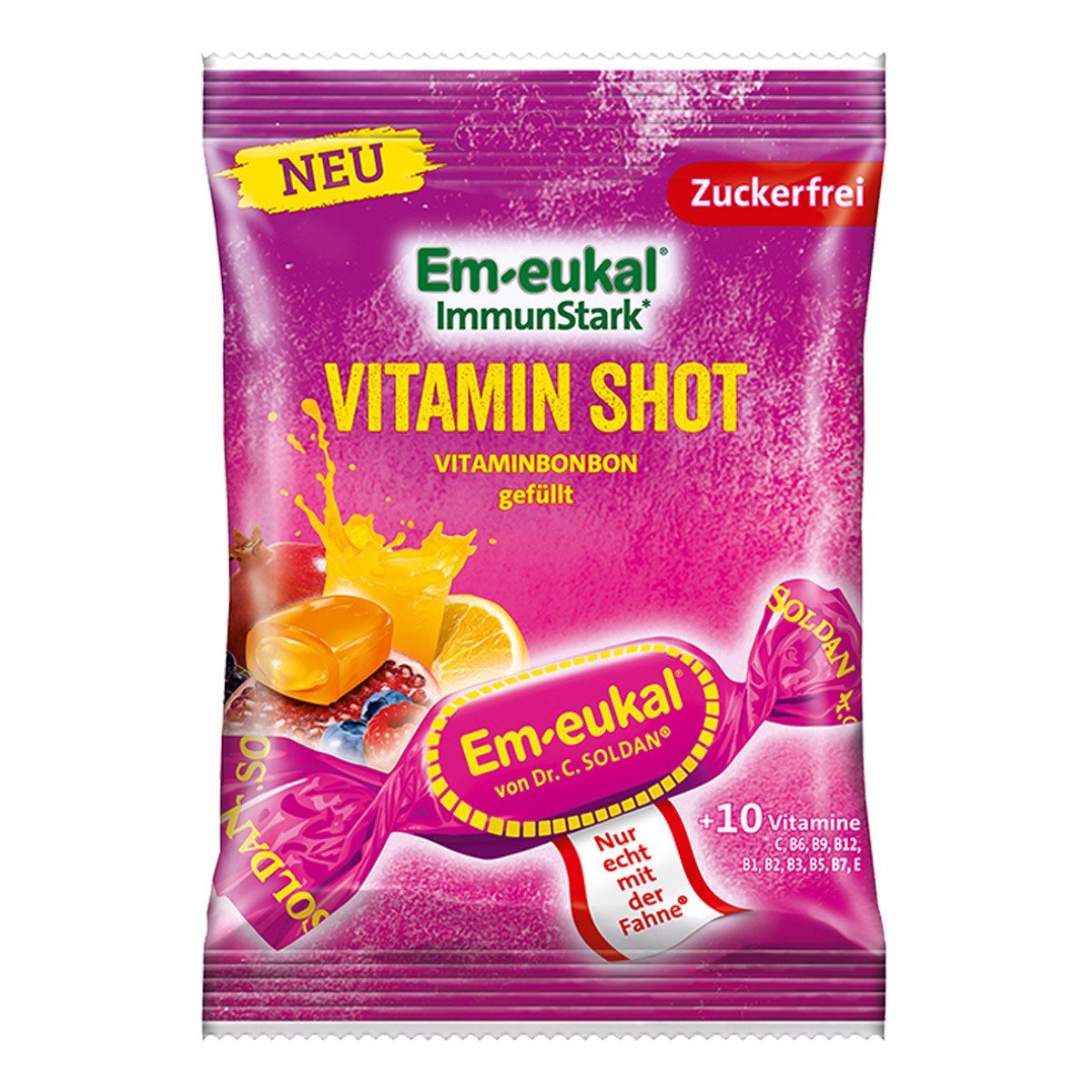 Em-eukal Süßigkeit, Em eukal Vitamin Shot gefüllt erfrischend mit 10 Vitaminen 75g