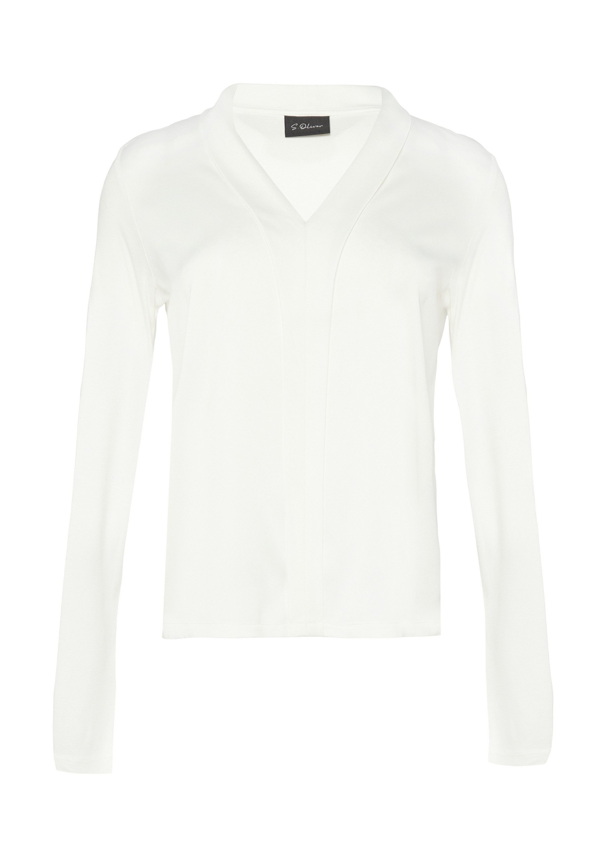 s.Oliver Langarmbluse T-Shirt Satin-Blusenshirt mit Blende günstig online kaufen
