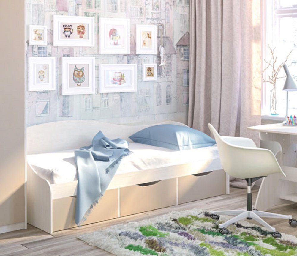 Feldmann-Wohnen Bett KOMBI, Liegefläche: 80 x 190 cm, - in der Farbe Cappuccino