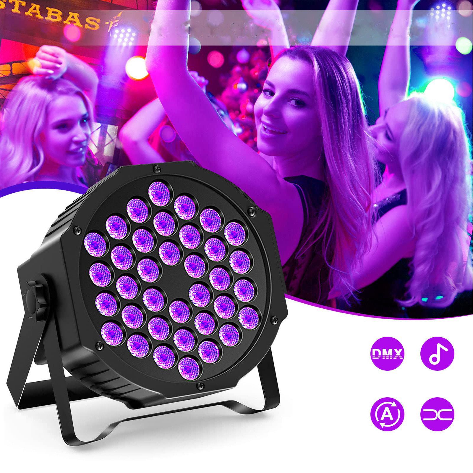 Sunicol LED Discolicht UV Schwarzlicht, 36LED, DMX512, Strahler für Weihnac günstig online kaufen