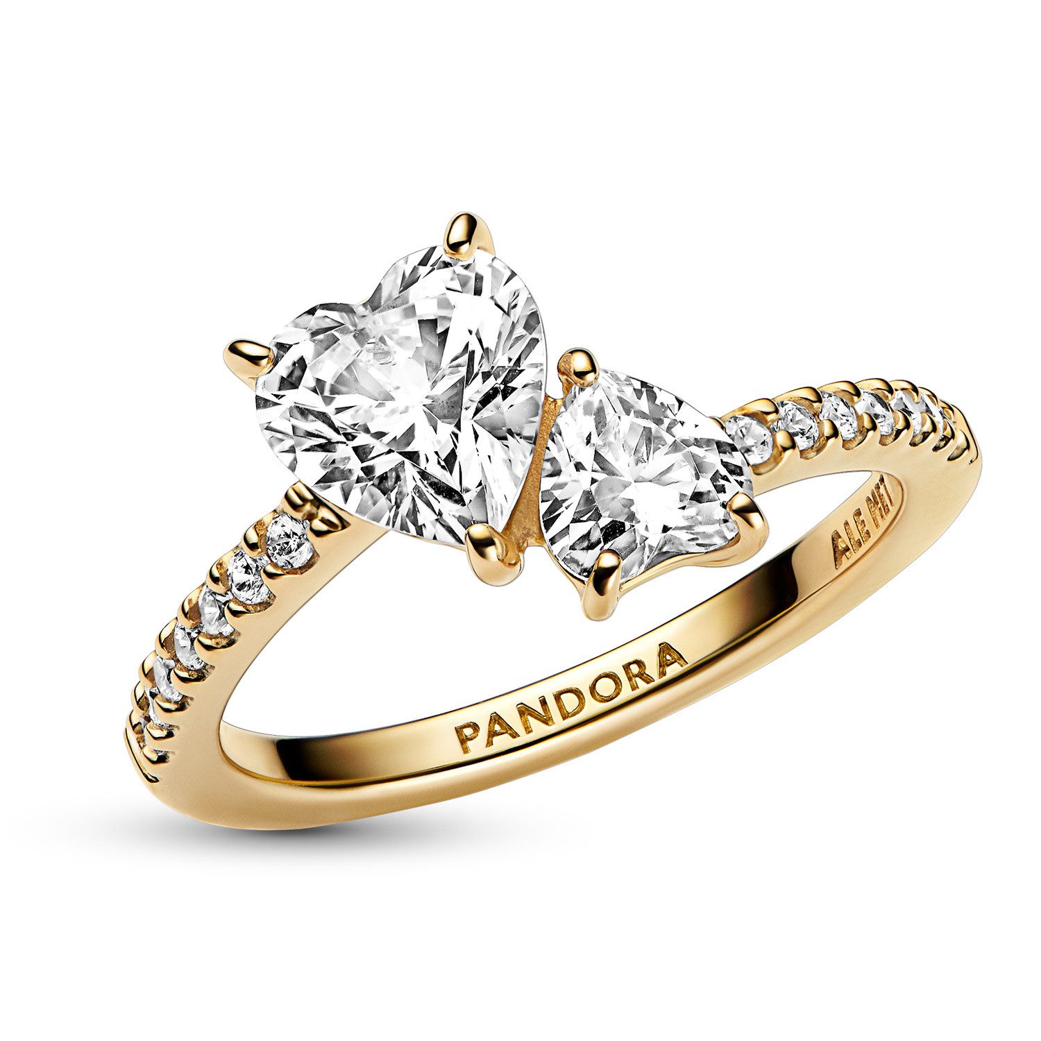 Pandora Fingerring DamenDoppeltes Funkelndes Goldfarben