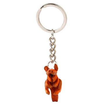 Monkimau Schlüsselanhänger Kleiner Känguru Schlüsselanhänger Leder Tier Figur (Packung)