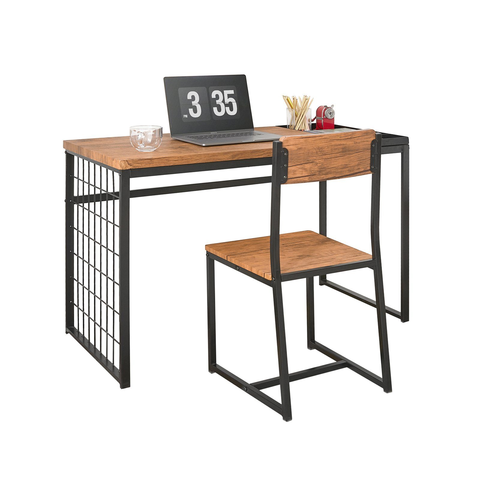 SoBuy Schreibtisch FWT60, Schreibtisch mit Stuhl Computertisch Arbeitstisch Homeoffice Esstisch | Schreibtische