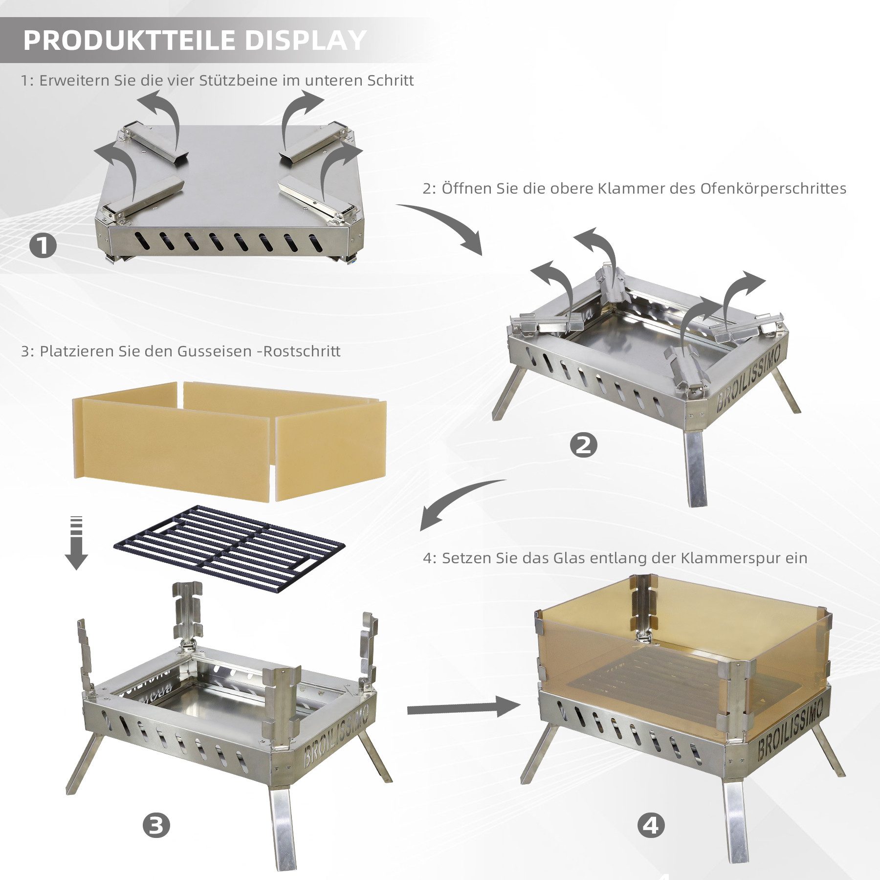 CCLIFE Fire Bowl with Glass Ceramic, Foldable for Outdoor Camping