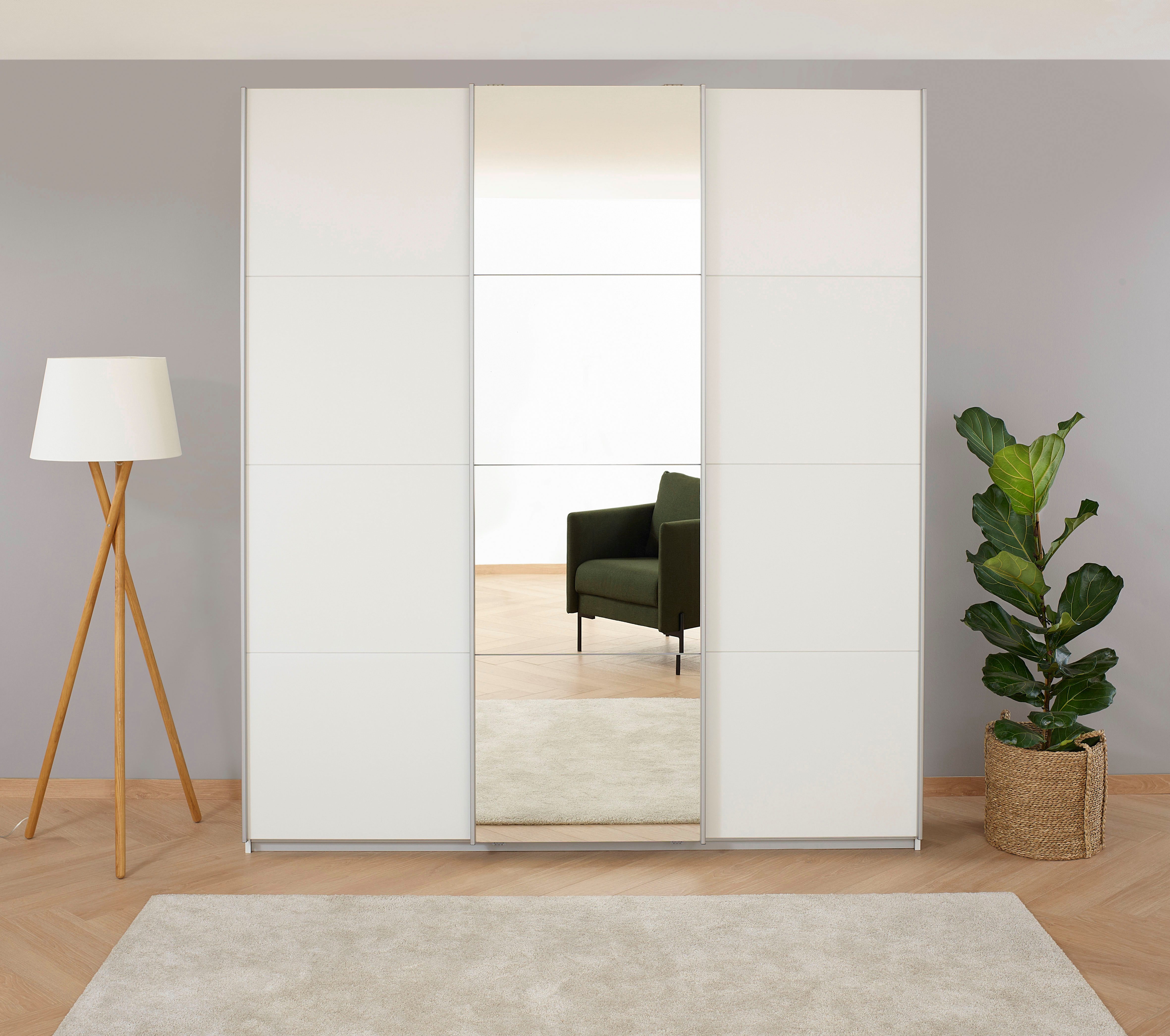 Schwebetürenschrank Kleiderschrank Schrank Garderobe BESTSELLER KOLUNA mit Spiegel