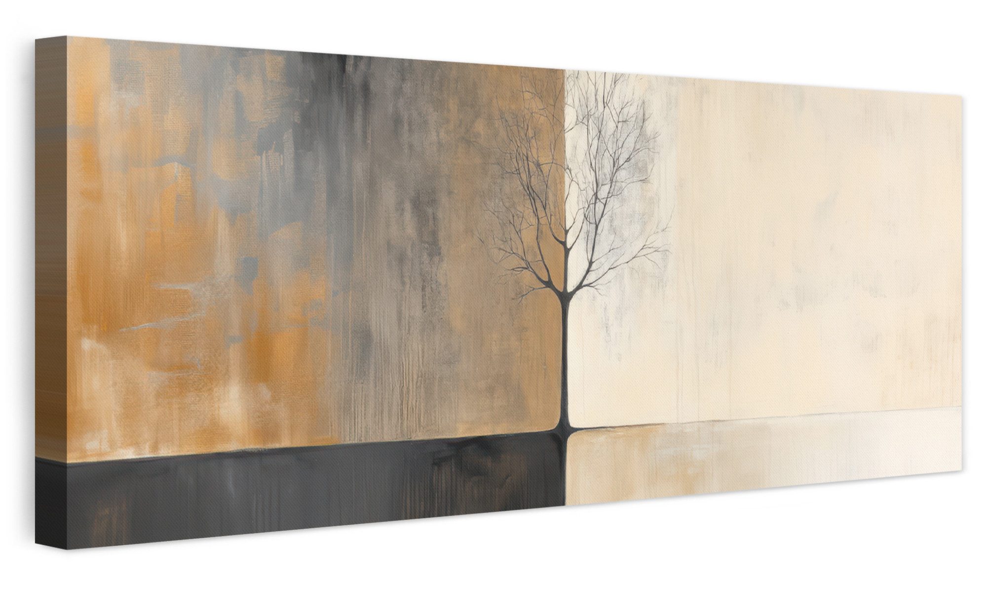 OneMillionCanvasses® Leinwandbild Panorama Baum - Ebenen - Äste - Farbverlauf, Fotodruck (1 St), Wandbild, Deko Schlafzimmer Wohnzimmer …