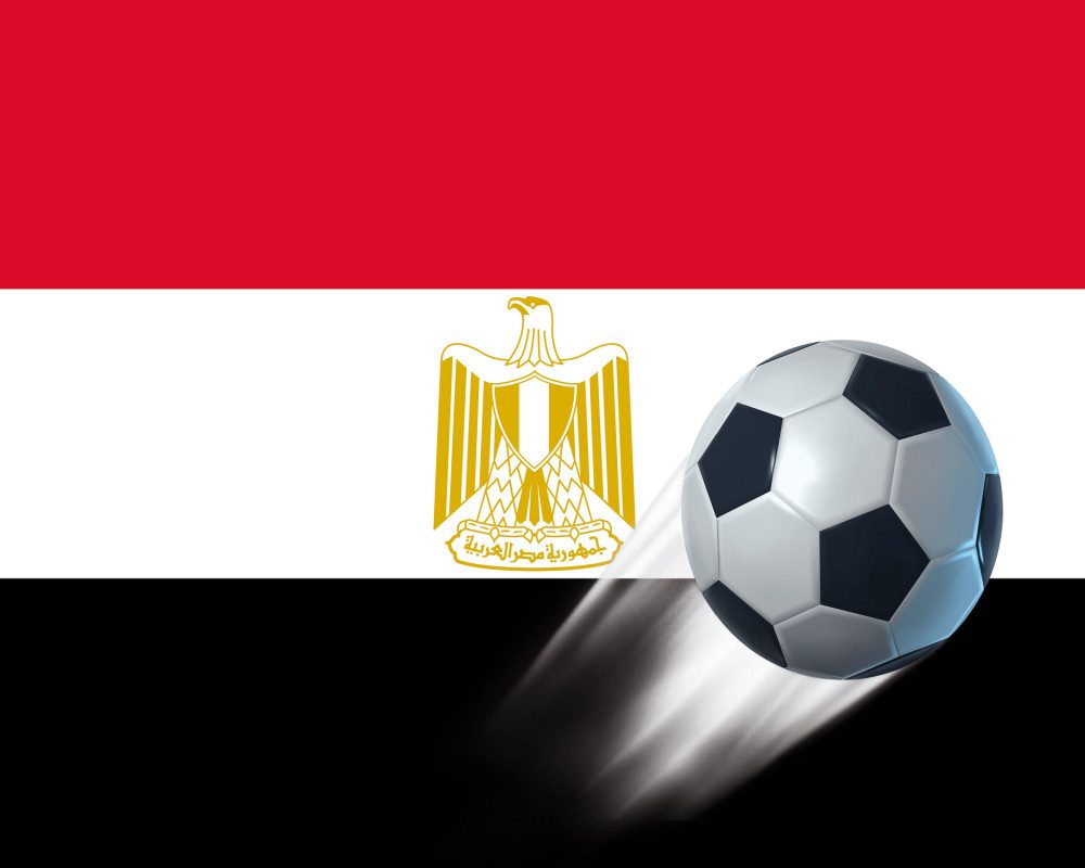 1art1 Poster FuÃŸball Kunstdruck Bild - Ã„gypten Länder-Flagge (40 x 50 cm)