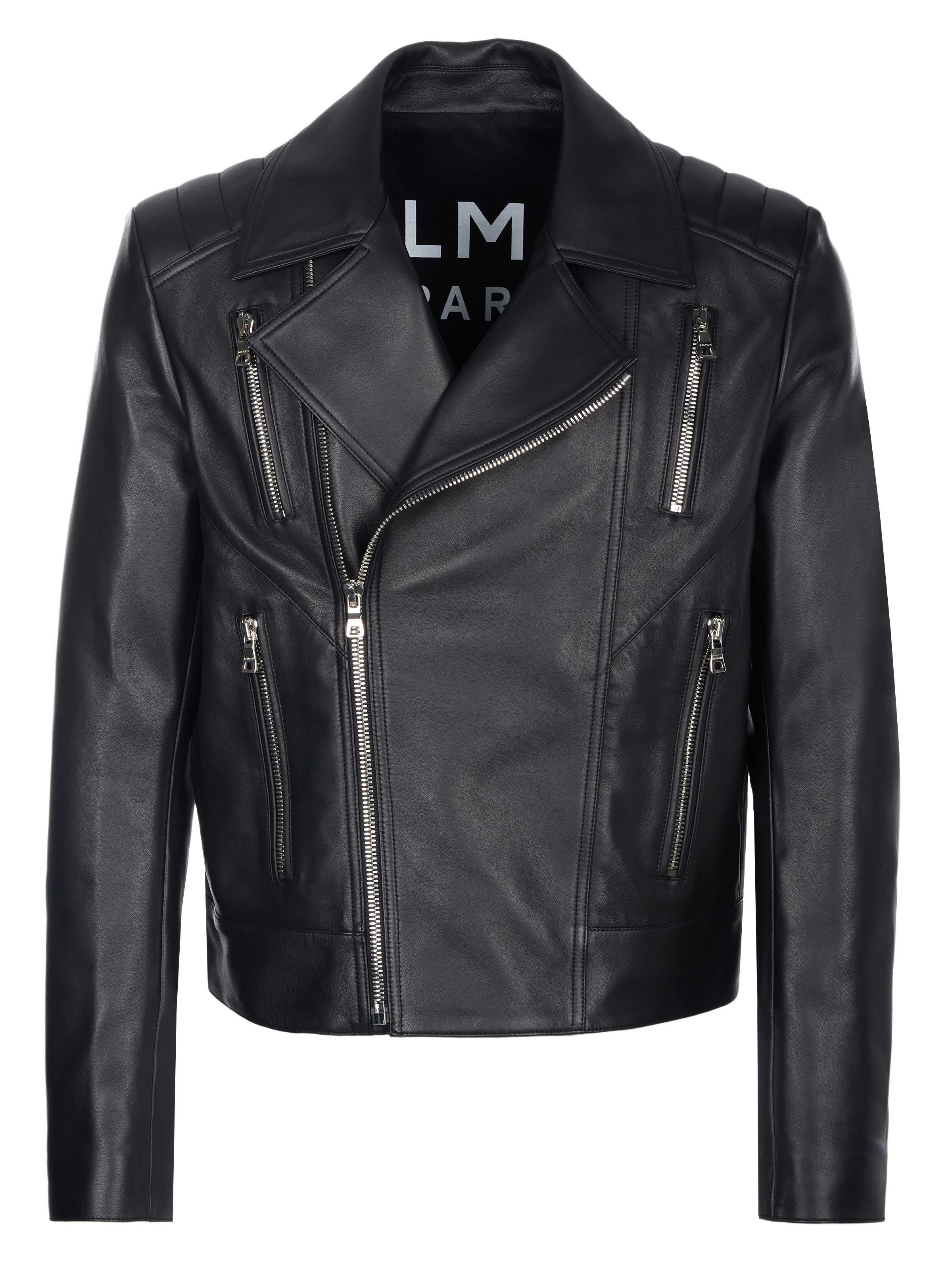 Balmain Lederjacke Balmain Jacke schwarz