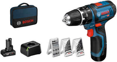 Bosch Professional Akku-Schlagbohrschrauber GSB 12V-15, (Set), inkl. 2 Akkus, Ladegerät und Zubehör