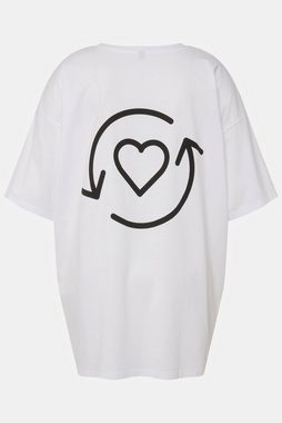 Studio Untold Rundhalsshirt T-Shirt oversized HEART Rückenprint Rundhals