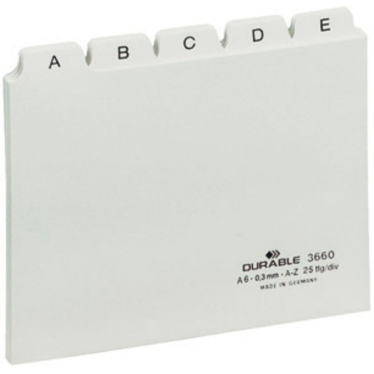 DURABLE Karteikasten Leitregister A-Z A6quer PP 25-teilig weiß