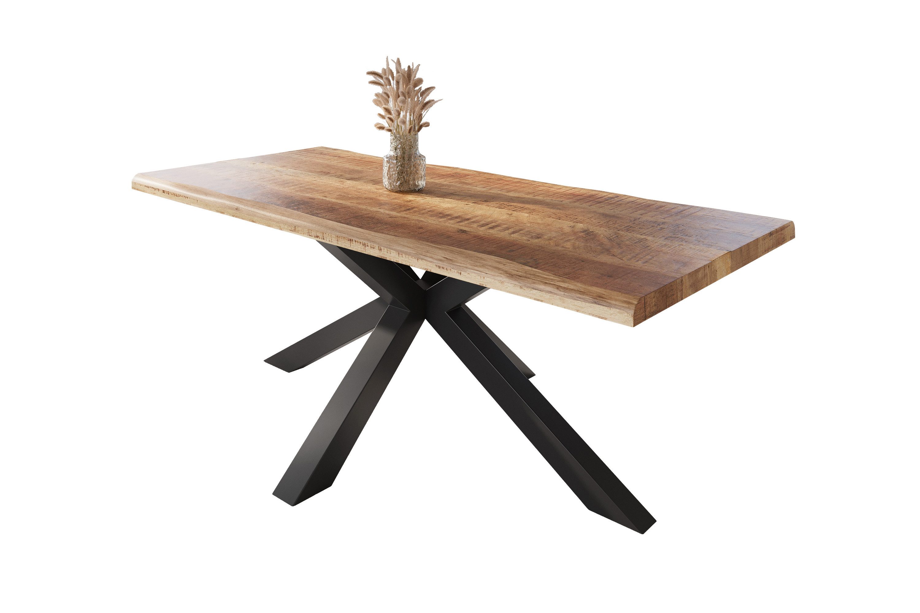 SAM® Esstisch Waves_Spider, Mangoholz, gedoppelte Tischplatte, günstig online kaufen