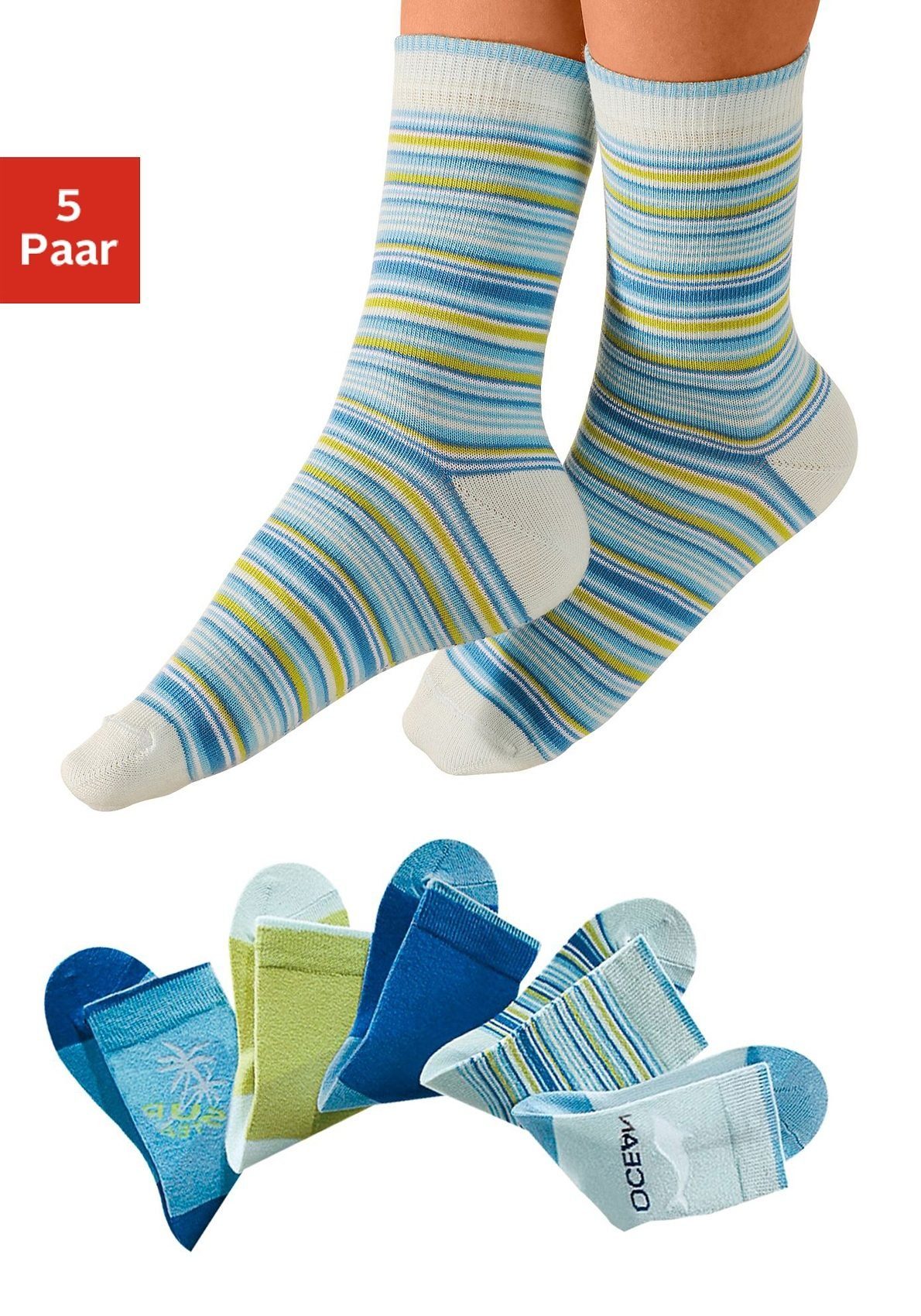 H.I.S Socken (Packung, 5-Paar) mit verstärkter Ferse & Spitze