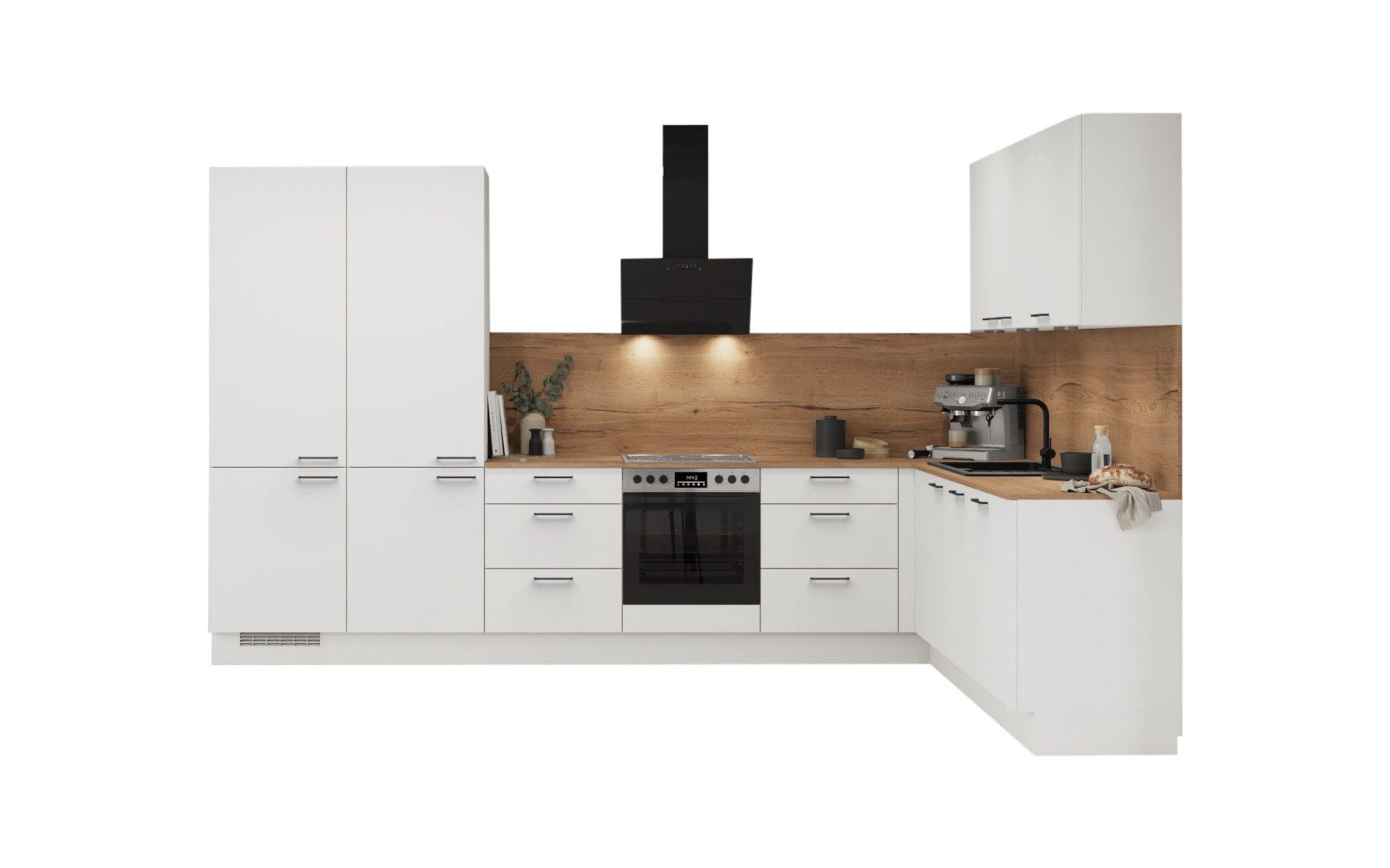 nobilia® Winkelküche Bergen, individuell anpassbar, gratis Küchenplanung mit Profis, (Breite 613.2 cm), vormontiert, wahlw. mit E-Geräten, inkl. Lieferung