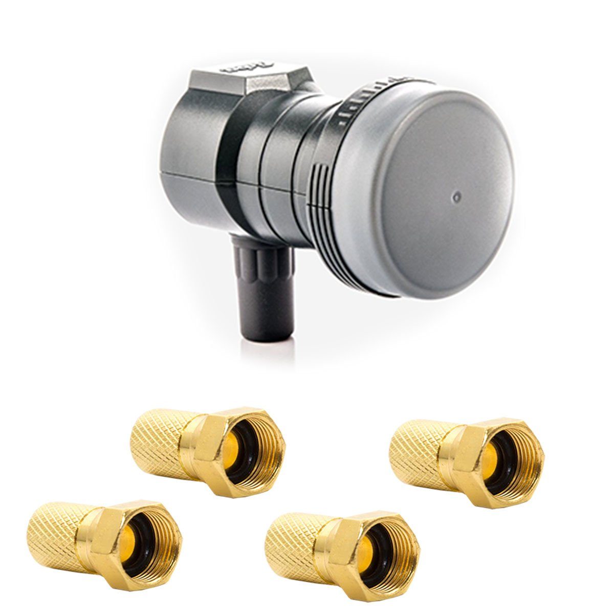 fuba DEK 117 Single Lnb 4x F-Stecker 1 Teilnehmer Universal-Single-LNB