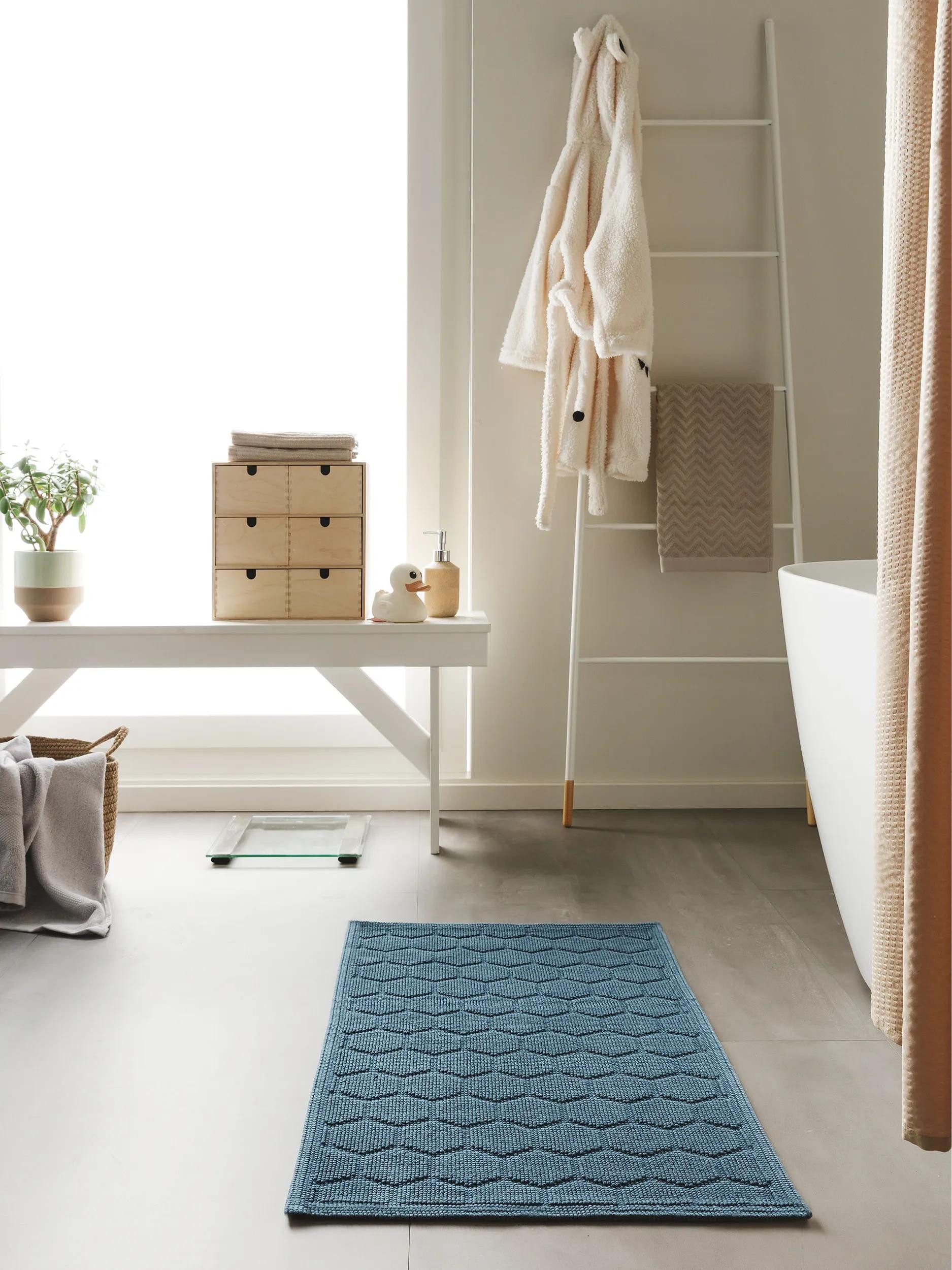 benuta Badematte Jojo, Höhe 5 mm, Baumwolle, rechteckig, 100% Baumwolle, Strukturmix, Minimalistisch, Badezimmer