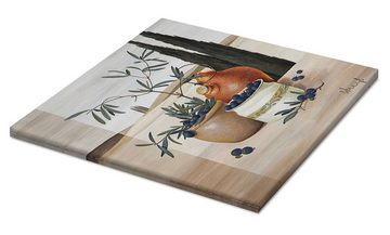 Posterlounge Leinwandbild Franz Heigl, Olivenernte, Küche Mediterran Malerei