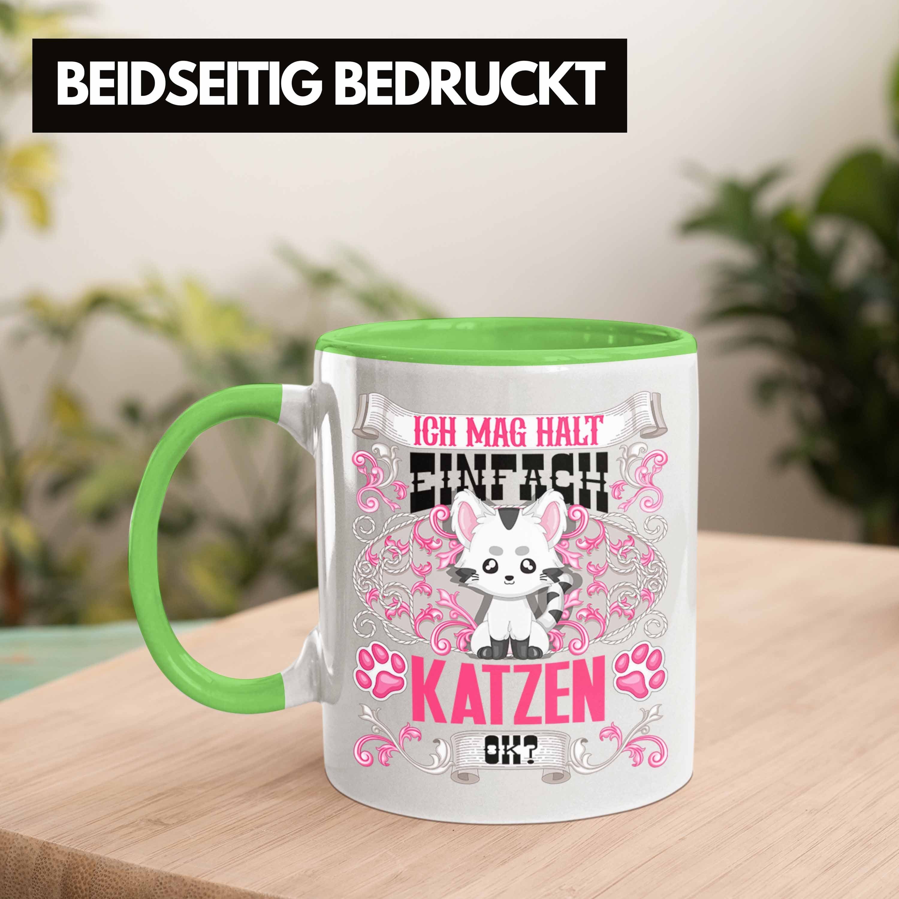 Mama Geschenk Trendation Katzen Geschen Trendation Katzen - Spruch Tasse Grün Tasse Besitzer