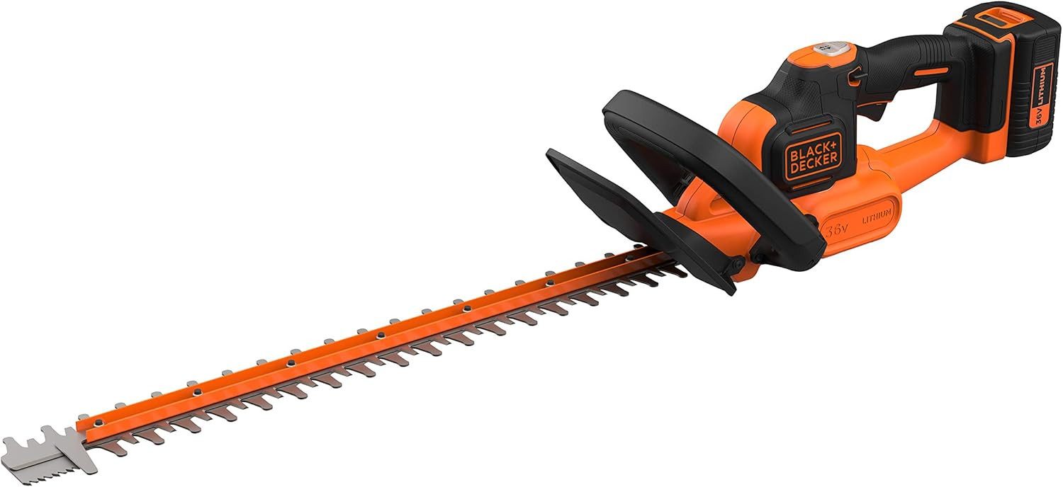 Black + Decker Akku-Heckenschere 36V Akku-Heckenschere mit POWERCOMMAND (55cm Messerlänge), (1 St)