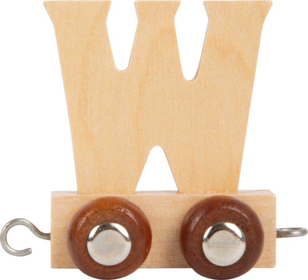 Small Foot Spielzeug-Zug Buchstabenzug Namenszug Buchstabe W natur Holzzug, (Set, 1-tlg., 1), Einzigartiges Design, Made in Germany