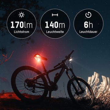 ANSMANN AG Fahrradbeleuchtung Fahrradlicht Set Akku StVZO zugelassen, Front- und Rücklicht