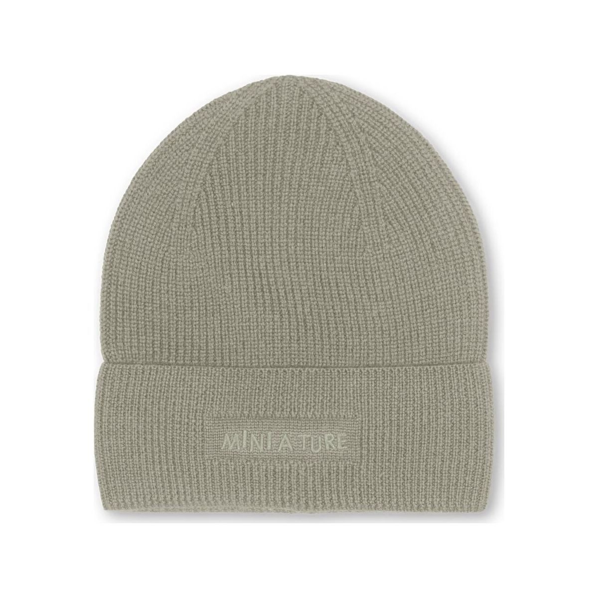 MINI A TURE Beanie Matboje Beanie Kinder-Mütze aus hochwertiger, gerippter Merinowolle mit gesticktem