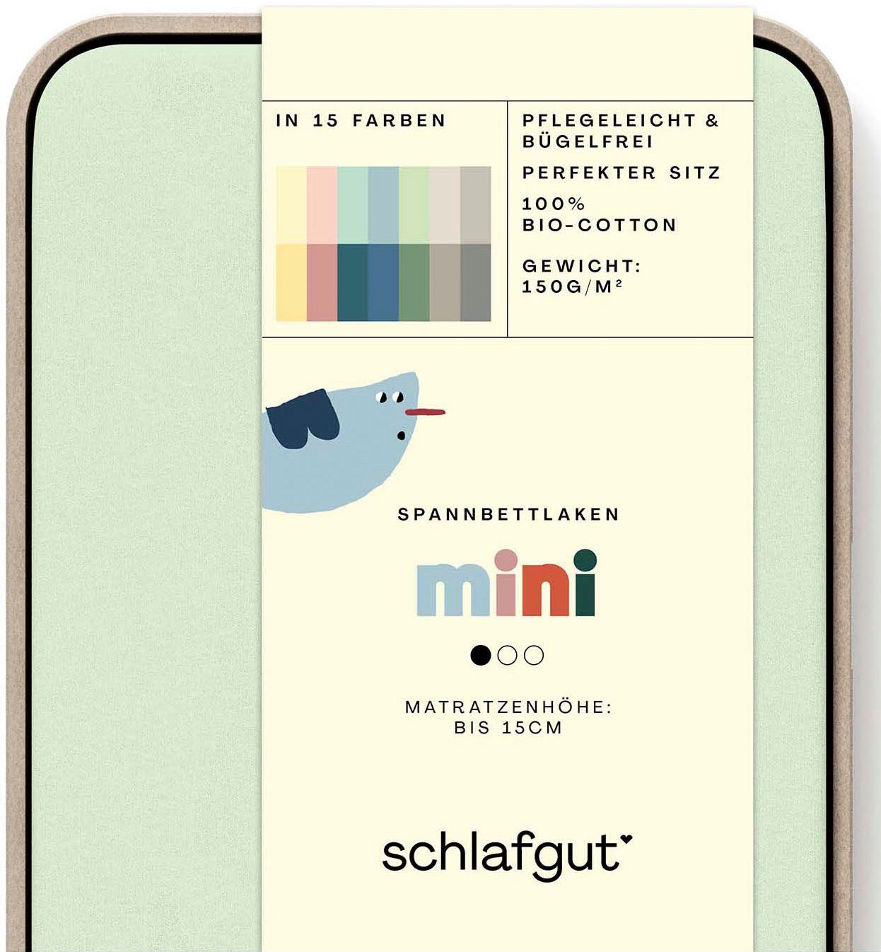 Schlafgut Spannbettlaken Casual Mini Spannbettlaken, Jersey, Gummizug: rundum, (1 Stück), für Kinder, MADE IN GREEN by OEKO-TEX®