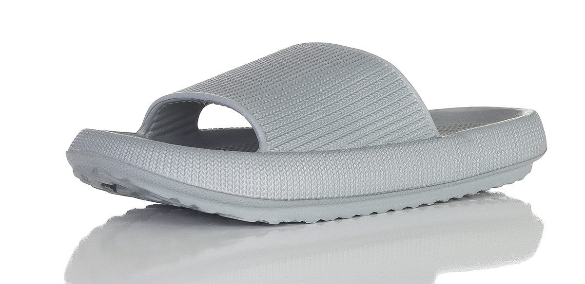 Herren Damen Schlappen 4446 42-43 Hellgrau Schlappen