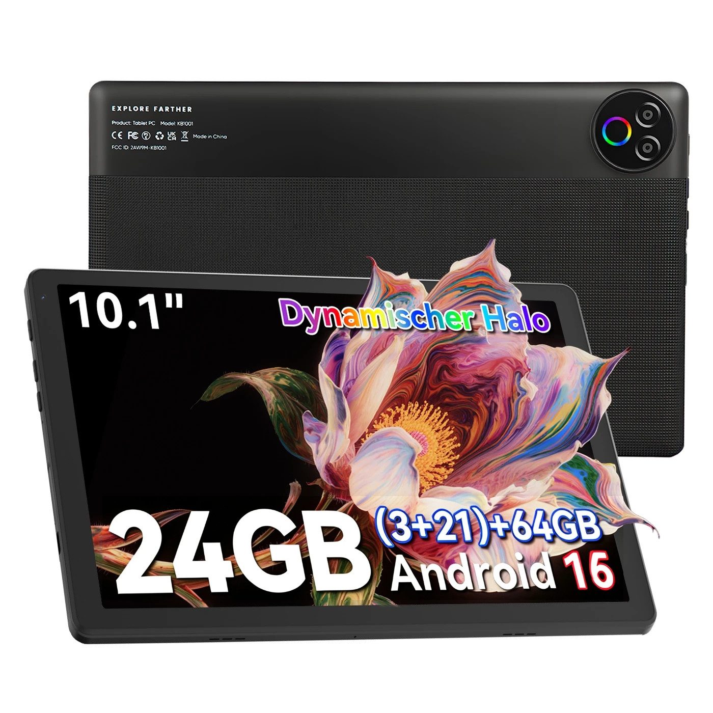 BUFO 10,1 Zoll 64GB ROM optional mit Tastatur Tablet (10", 64 GB, Android 16, WiFi, Große Kapazität)
