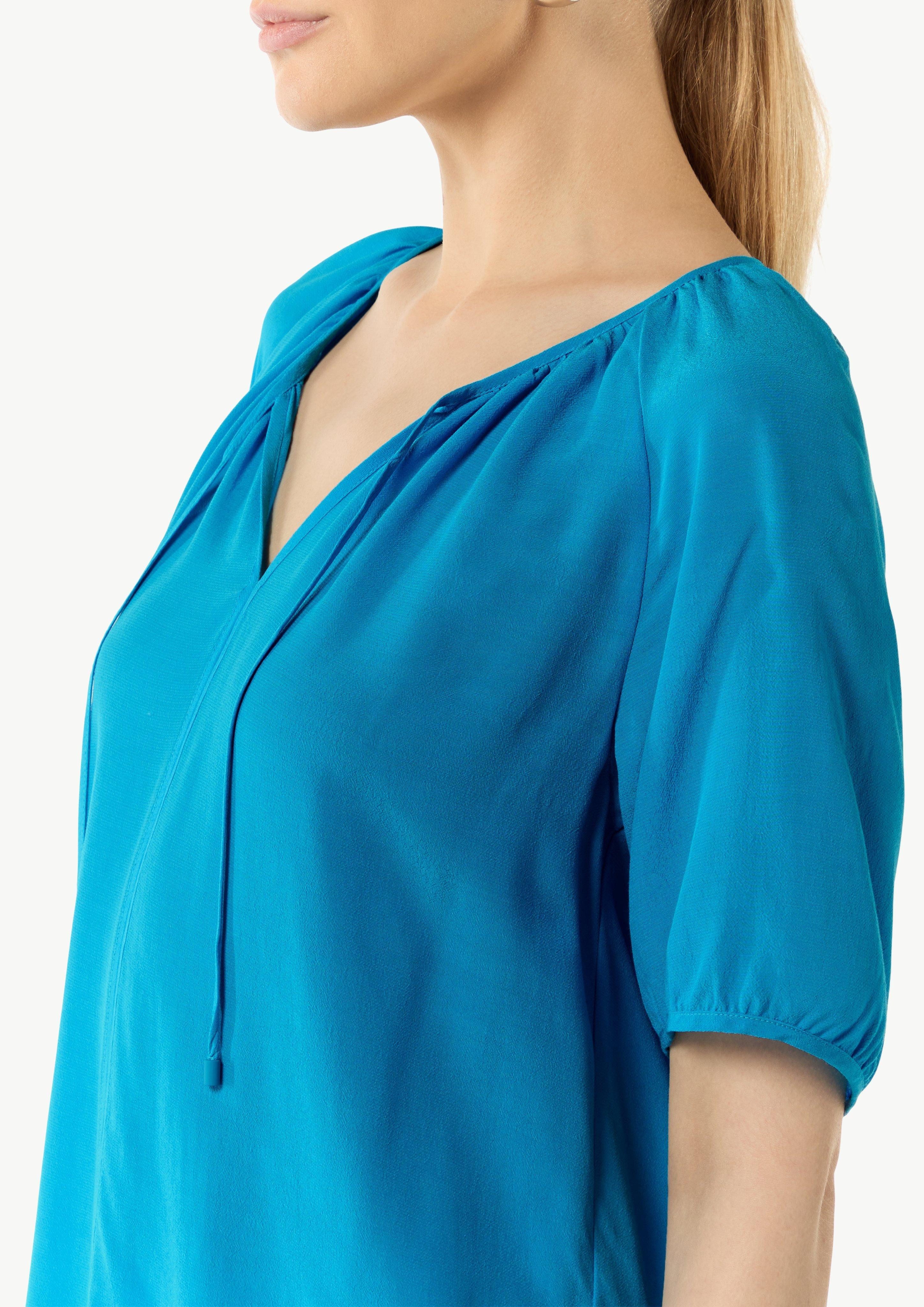 Comma Kurzarmbluse Crêpe-Bluse mit voluminösen Ärmeln günstig online kaufen