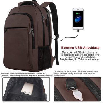 REDOM Laptoprucksack Laptop Rucksack Rucksäcke Schulrucksack Wasserbeständig Laptoptasche (Laptop Notebook Tasche Schule Uni Rucksack, mit USB-Lade-Anschluss, Anti-Diebstahl, Backpack mit Laptopfach), Herren Damen Jungen Teenager Freizeit Arbeit Business Reisen