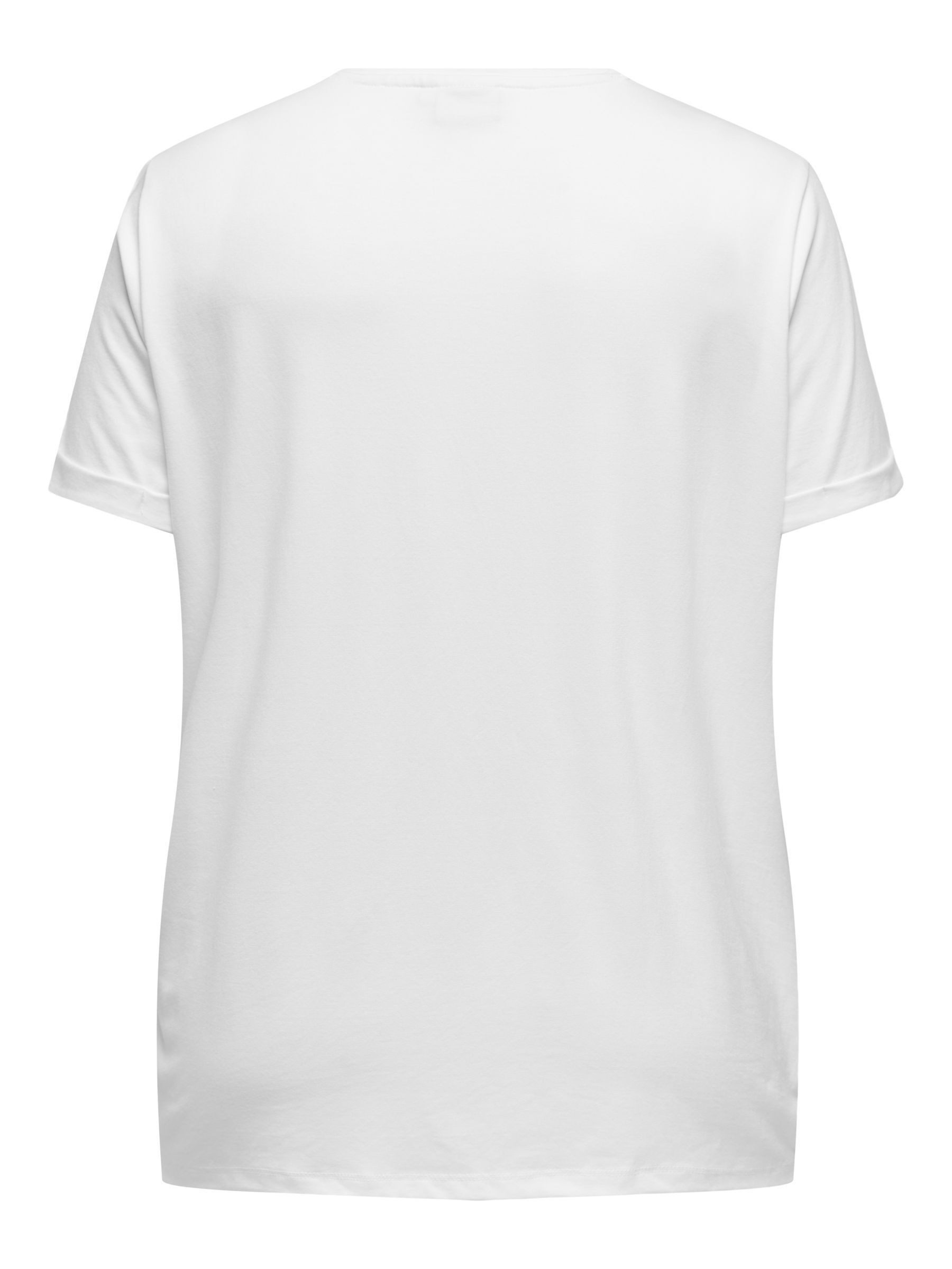 ONLY CARMAKOMA Kurzarmshirt CARMOSTER S/S FOLD UP TOP JRS NOOS Materialmix, regular fit