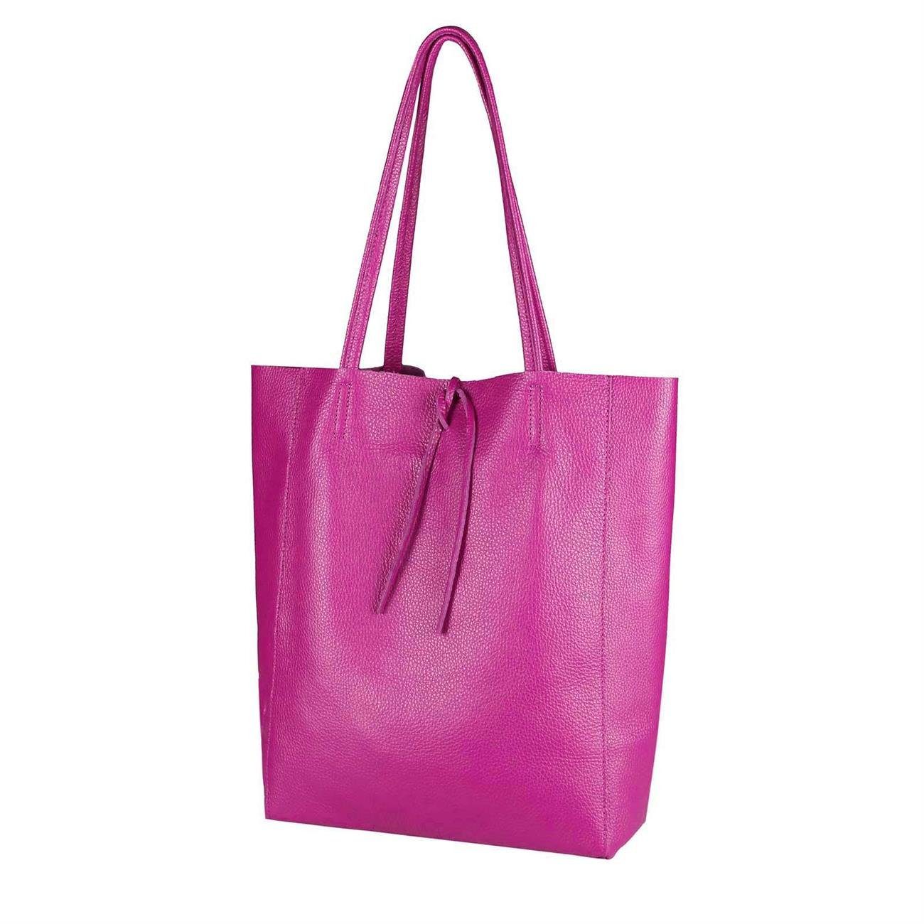 ITALYSHOP24 Schultertasche Made in Italy Damen Premium Leder SHOPPER Tasche HOBO Umhängetasche, Echtleder Business Bag leicht groß klassisch sicher geräumig Beutel