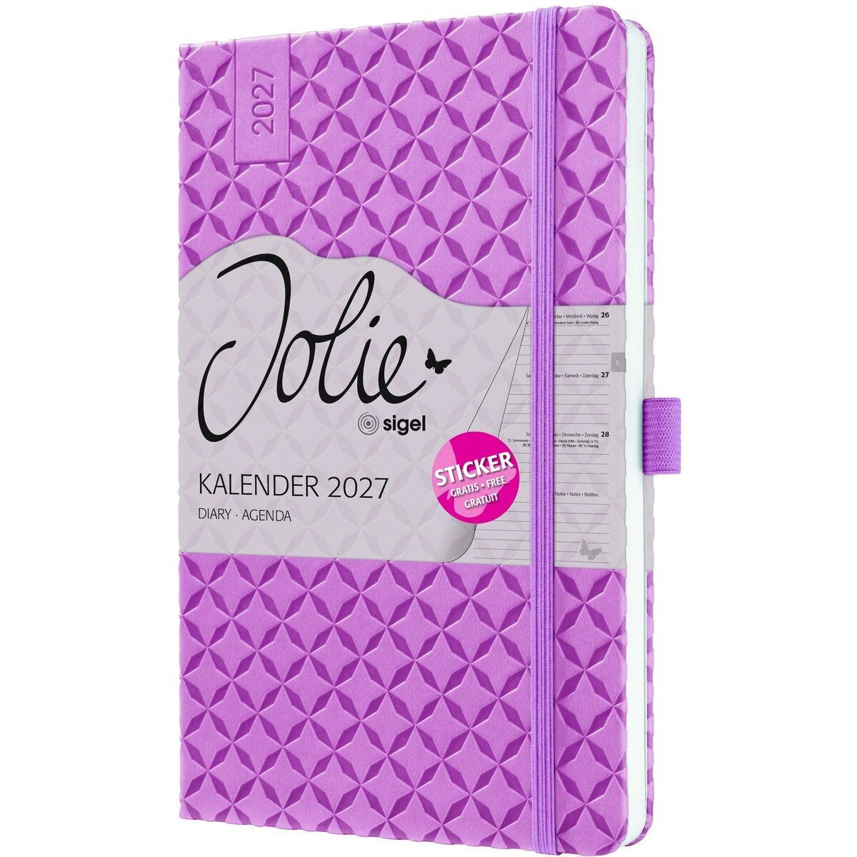 Sigel Taschenkalender Wochenkalender Jolie 2027 Hardcover ca. A5 Petal Pink 174 Seiten