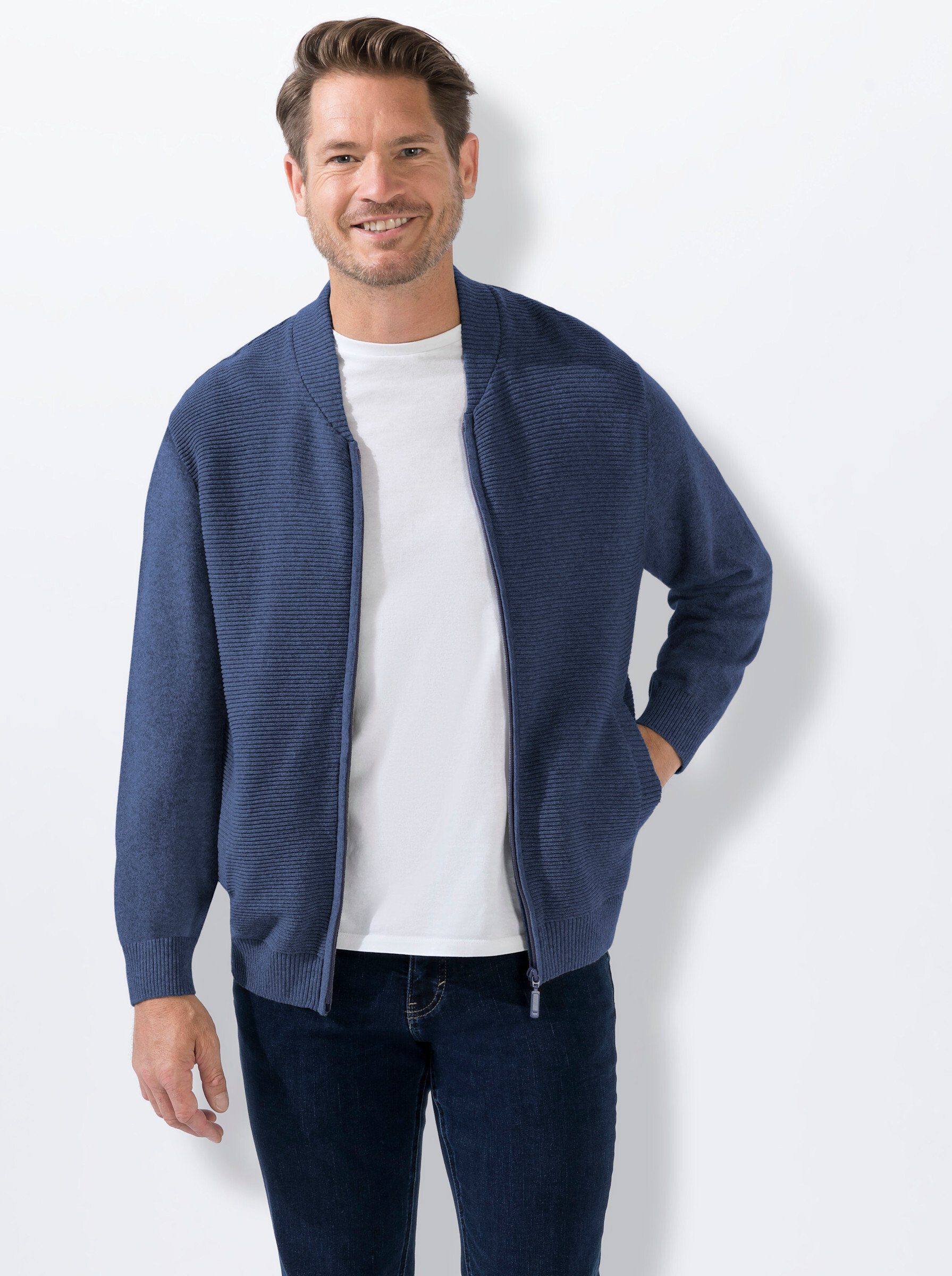 WITT WEIDEN Strickjacke jeansblau-meliert